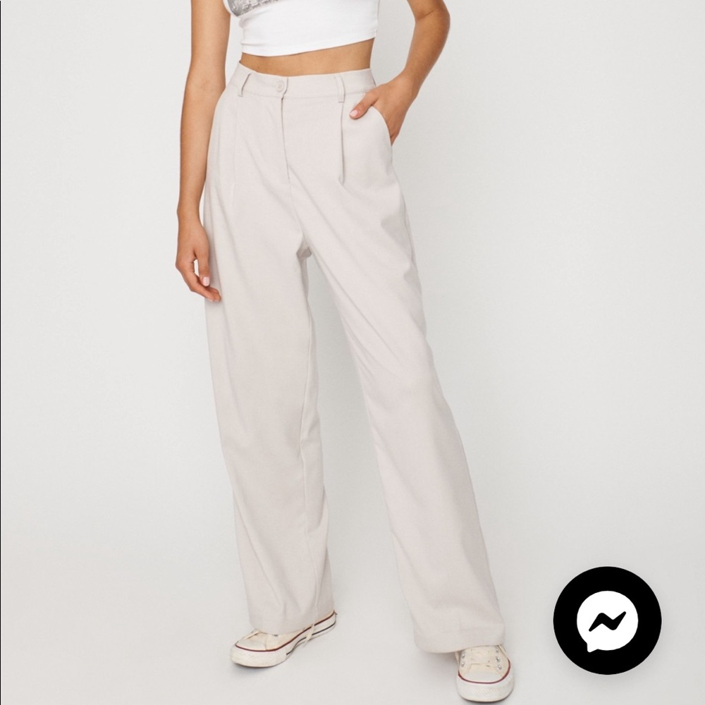 GARAGE Porter Pleated Straight Pants - Pebble Gray